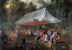 Fête donnée par Louis François Joseph de Bourbon, prince de Conti au prince héréditaire Charles Guillaume Ferdinand de Brunswick Lünebourg - Michel Barthelemy Ollivier or Olivier