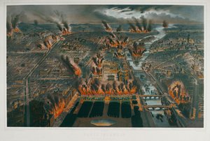 La Commune : Paris en feu dans la nuit du 24 au 25 mai 1871 ... (gravure)