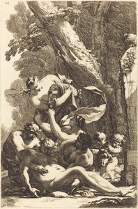 Silenus Ivre Soutenu par Deux Faunes