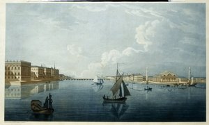 La Bourse et le palais de marbre à Saint-Pétersbourg - Michel Francois Damam Demartrait