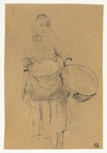 Fille de pêcheur avec panier