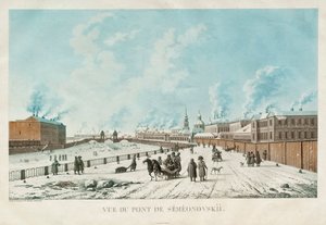 Le pont Semyonovsky à Saint-Pétersbourg - Michel Francois Damam Demartrait
