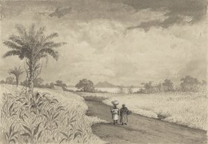 La route vers le lac de Pitch - Michel Jean Cazabon