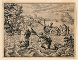 Christ marchant sur la mer - Michel Lasne
