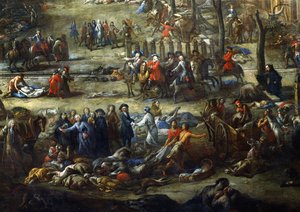 Vue du Cours Belsunce, Marseille, pendant la peste de 1720 (détail)