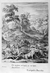 Actéon transformé en cerf et dévoré par ses chiens, 1655 - Michel de Marolles