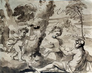 Amour, un berger et une nymphe - Michel des Gobelins Corneille