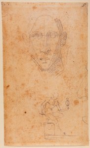 Étude de tête et croquis de Diomède avec Palladius - Michelangelo (after) Buonarroti
