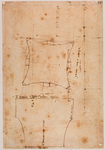Pianta e alzata di capitello, XVI secolo - Michelangelo (after) Buonarroti