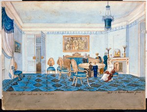 Vue du salon dans la résidence de la princesse Zinaida Alexandrovna Volkonskaia à Moscou