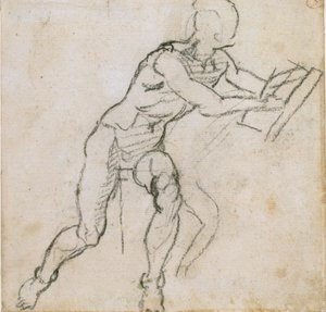 Un homme nu assis - Michelangelo Buonarroti