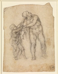 Énée et un enfant (recto) - Michelangelo Buonarroti