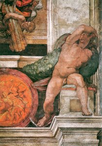 Détail du plafond de la Chapelle Sixtine au Vatican, 1508-1512