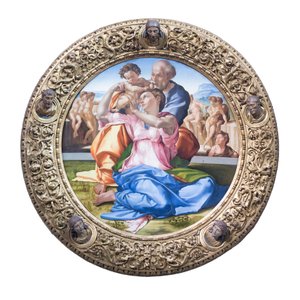 Sainte Famille avec le jeune saint Jean-Baptiste, connu sous le nom de "Doni tondo" - Michelangelo Buonarroti