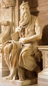 Moïse, (détail) du Tombeau de Jules II, par Michel-Ange, Basilique Saint-Pierre-aux-Liens, Rome, vers 1515 - Michelangelo Buonarroti