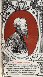 Portrait du peintre de la Renaissance italienne, Michelangelo Buonarroti dit Michel-Ange. - Michelangelo Buonarroti