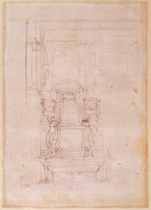 Dessin préparatoire pour le tombeau du pape Jules II - Michelangelo Buonarroti