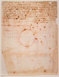 Croquis pour le tambour du dôme de Santa Maria del Fiore et lettre au cardinal de Bibbiena - Michelangelo Buonarroti