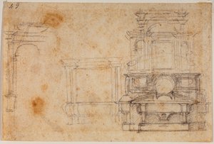 Études de monuments funéraires pour la Sagrestia Nuova - Michelangelo Buonarroti