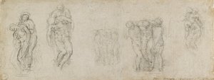 Études pour une Pietà et une mise au tombeau - Michelangelo Buonarroti