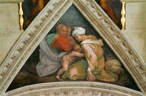 Les Ancêtres du Christ : Ozias, plafond de la chapelle Sixtine au Vatican - Michelangelo Buonarroti