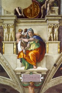 La Sibylle de Delphes, plafond de la Chapelle Sixtine au Vatican, 1508-1512