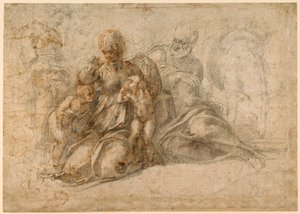 La Sainte Famille (recto); Putti amoureux (verso) c. 1530