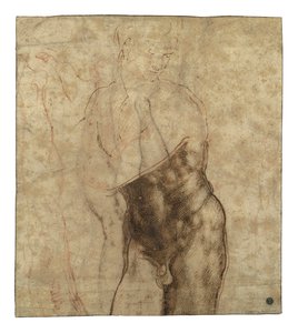 Le Christ ressuscité, trois-quarts nu regardant vers la droite - Michelangelo Buonarroti