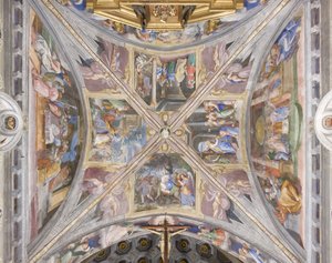 Voûte du chœur avec des scènes de la vie de la Vierge Marie