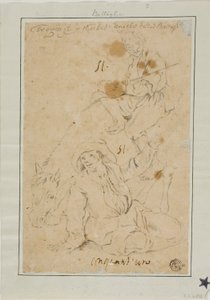Deux paysans avec un âne - Michelangelo Cerquozzi