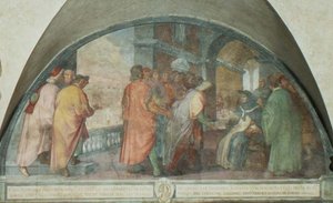 Saint Antonin fonde la Compagnie des Bons Hommes à San Martino, lunette - Michelangelo Cinganelli