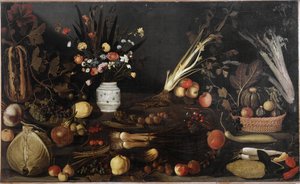 Nature morte avec fleurs et fruits