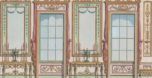 Mur orné intérieur avec fenêtres et miroirs, nos. 267-273, 27 février 1784 - Michelangelo Pergolesi