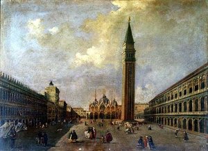 La place Saint-Marc avec le Campanile - Michele (attr. to) Marieschi