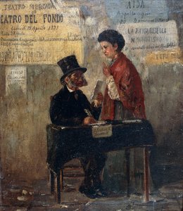 Affiches de théâtre et scribe public, par Michele Cammarano - Michele Cammarano
