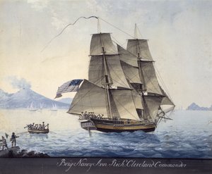 Brig Nancy Ann of Salem leaving Naples, vers 1810 (aquarelle sur papier)