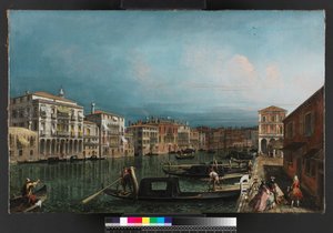 Le Grand Canal, Venise, au-dessus du pont du Rialto, avant 1743 - Michele Marieschi