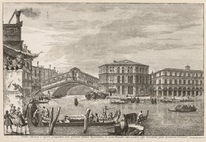 Vues de Venise : Le pont et le marché du Rialto, 1741 - Michele Marieschi