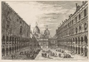 Vues de Venise : La cour du Palais des Doges