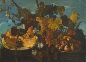 Nature morte au raisin, à la figue et à la moelle - Michele Pace del Campidoglio