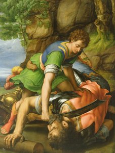 David décapitant Goliath (panneau)