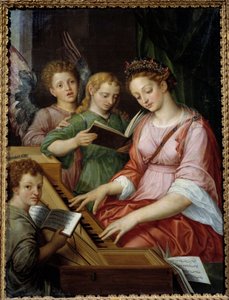 Sainte Cécile jouant du clavecin