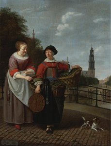 Une vendeuse de légumes et une ménagère à l