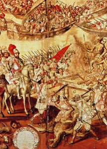 Conquête du Mexique, une série de 24 panneaux