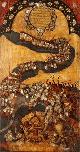 La conquête du Mexique, panneau XVIII, vers 1696-1715 - Miguel Gonzalez