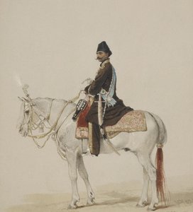 Portrait équestre de Naser al-Din Shah Qajar 1831-1896, 1873 - Mihaly von Zichy