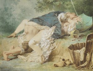 Amoureux dans un parc, 1865 - Mihaly von Zichy
