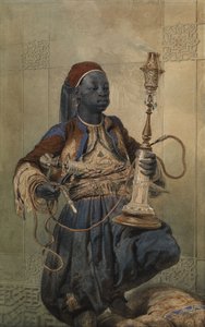 Nubien avec une pipe à eau, 1862 - Mihaly von Zichy