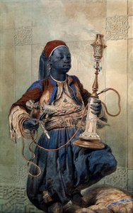 Portrait de nubien à la pipe à eau - Mihaly von Zichy