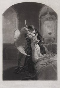 Tamara et Démon. Illustration du poème Le Démon de Mikhaïl Lermontov, vers 1880